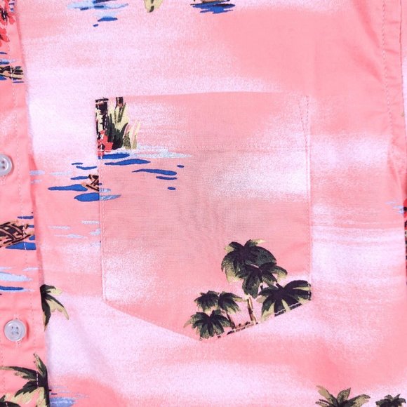 Sonoma Men's Hawaiian Button Up Short Sleeve Shirt Size Medium - Picture 4 of 9